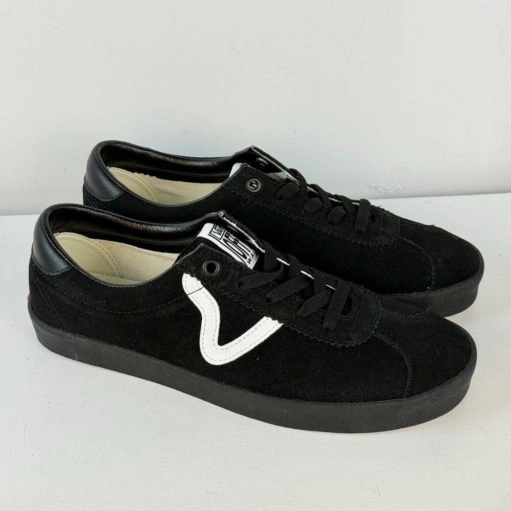 Men's 9, Women's 10.5 - Vans Sport Low Suede Black/ Black Sneaker - 500714